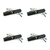 EYE ZOOM 4 Pack Compact Slim Metal Reading Glasses with Tube Case for Men Women, Black 2.75