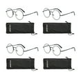 thumbnail image 1 of EYE ZOOM 4 Pack Metal Frame Round Reading Glasses with Spring Hinge (Black, +2.50 Strength), 1 of 5