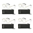 thumbnail image 1 of EYE ZOOM 4 Pack Metal Frame Round Reading Glasses with Spring Hinge (Gold, +3.00 Strength), 1 of 5
