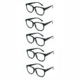 thumbnail image 1 of EYE ZOOM 5 Pack Ladies Stylish Plastic Frame Reading Glasses for Women, Black, Strength: +2.50, 1 of 5