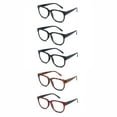 thumbnail image 1 of EYE ZOOM 5 Pack Ladies Stylish Plastic Frame Reading Glasses for Women, Mul-Color, Strength: +1.00, 1 of 5