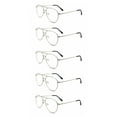 thumbnail image 1 of EYE ZOOM 5 Pack Metal Frame Aviator Style Reading Glasses with Spring Hingedd for Men and Women (Silver, Strength: +3.50), 1 of 5