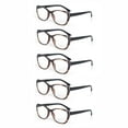 thumbnail image 1 of EYE ZOOM 5 Pack Plastic Frame Vintage Cat Eye Style Reading Glasses with Spring Hinge for Women, Brown, +1.25, 1 of 5