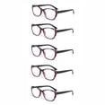 thumbnail image 1 of EYE ZOOM 5 Pack Plastic Frame Vintage Cat Eye Style Reading Glasses with Spring Hinge for Women, Purple, +1.50, 1 of 5