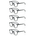 thumbnail image 1 of EYE ZOOM 5 Pack Retro Round Plastic Frame Reading Glasses for Men and Women, Black, +3.00, 1 of 5