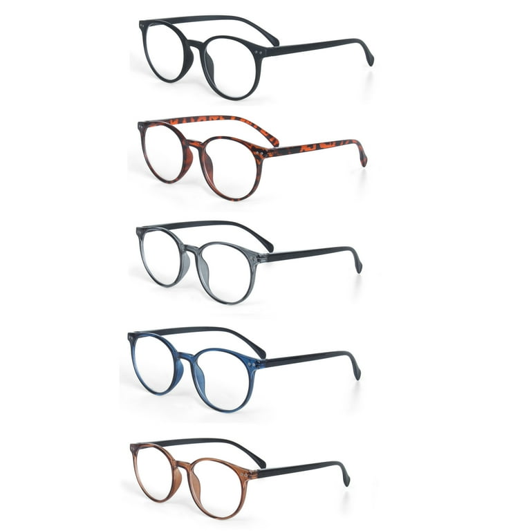 EYE ZOOM 5 Pack Retro Round Plastic Frame Reading Glasses for Men and Women Multi Color 1.00 Walmart