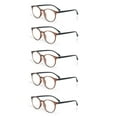 thumbnail image 1 of EYE ZOOM 5 Pack Retro Round Plastic Frame Reading Glasses for Men and Women, Yellow, +2.50, 1 of 5