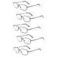 thumbnail image 1 of EYE ZOOM 5 Pack Unisex Rectangular Metal Reading Glasses with Spring Hinge, Gunmetal, +175, 1 of 6