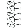 thumbnail image 1 of EYE ZOOM 5 Pack Unisex Rectangular Vintage Plastic Frame Reading Glasses for Men and Women, Black, +2.75, 1 of 6