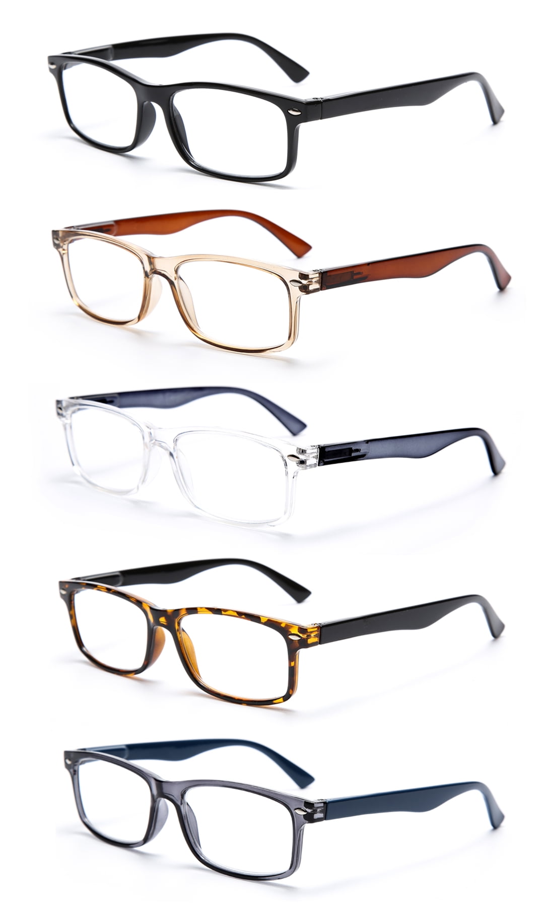 EYE ZOOM Pack Unisex Rectangular Vintage Plastic Frame Reading