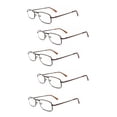 thumbnail image 1 of EYE ZOOM 5 Pack Unisex Vantage Metal Reading Glasses with Spring Hinge, Brown, +150, 1 of 6