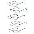 thumbnail image 1 of EYE ZOOM 5 Pairs Unisex Classic Rectangular Metal Frame Reading Glasses, Black, +1.25, 1 of 5