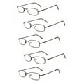 thumbnail image 1 of EYE ZOOM 5 Pairs Unisex Classic Rectangular Metal Frame Reading Glasses, Brown, +1.25, 1 of 5