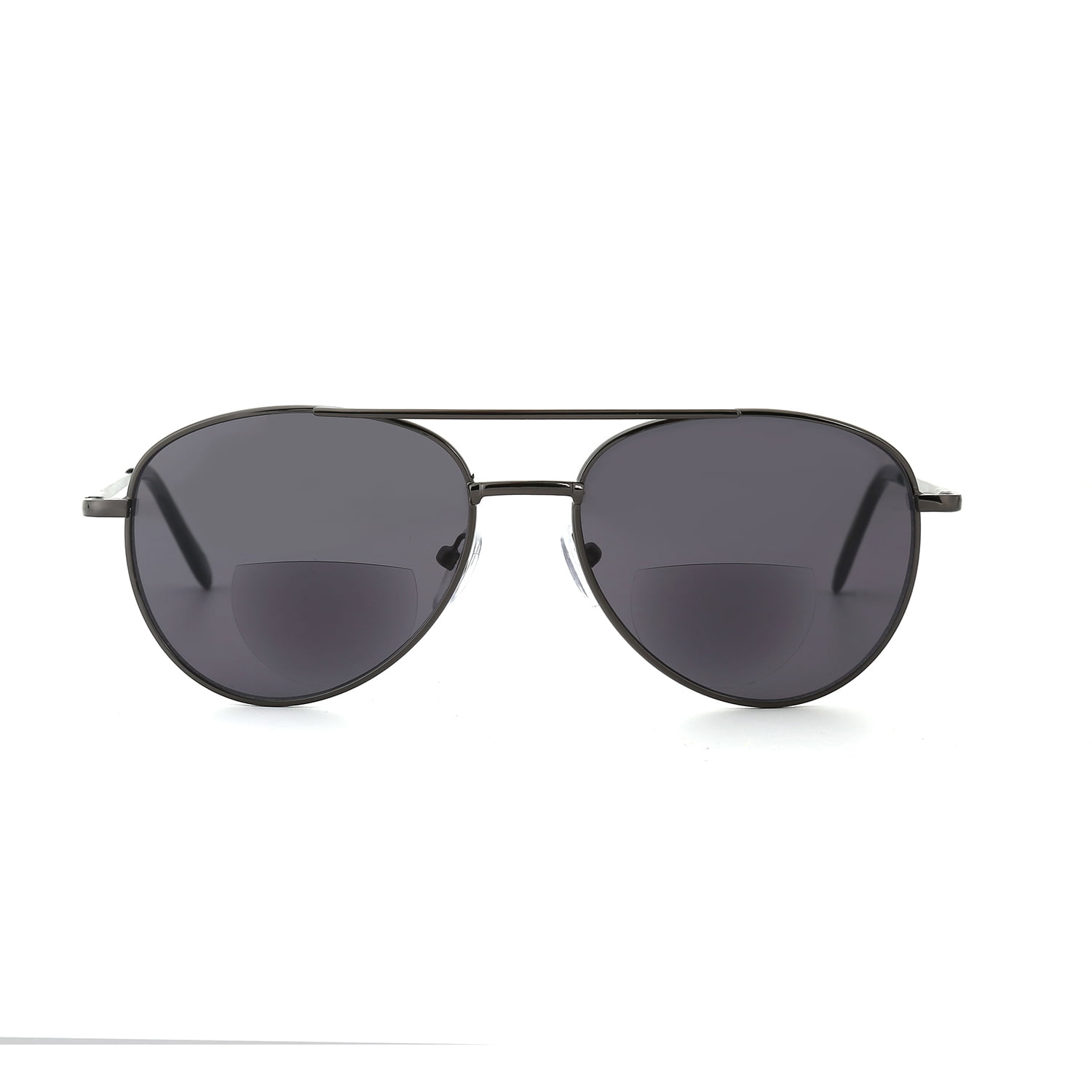 EYE ZOOM Aviator Style Sunglasses Bifocal Reading Glasses Anti UV400 (Gunmetal, +2.00)