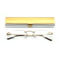 thumbnail image 1 of EYE ZOOM Compact Rimless Reading Glasses with Slim Gold and Silver Case for Men and Women, +1.25, 1 of 5