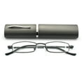thumbnail image 1 of EYE ZOOM Ultra Slim Compact Tube Reading Glasses with Lightweight Portable Clip Case, Gunmetal +1.50, 1 of 5