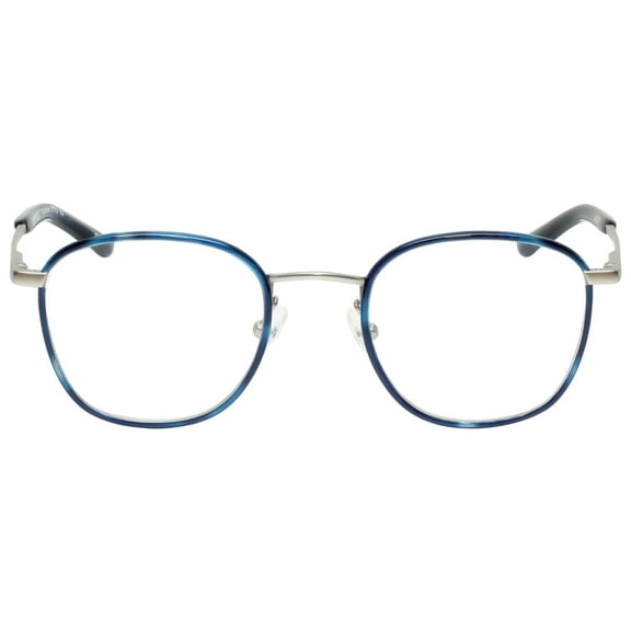 EYEBOBS-3172 OUTSIDE 10 Square Reading Glasses Silver/Blue +1.25