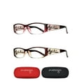 thumbnail image 1 of Eyebogo Kaylee Value 2-Pack Women Rectangular Reading Glasses with Case, Burgundy/Brown, +2.25, 1 of 4