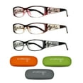thumbnail image 1 of Eyebogo Kaylee Value 3-Pack Women Rectangular Reading Glasses with Case, Burgundy/Brown/Black, +3.75, 1 of 3
