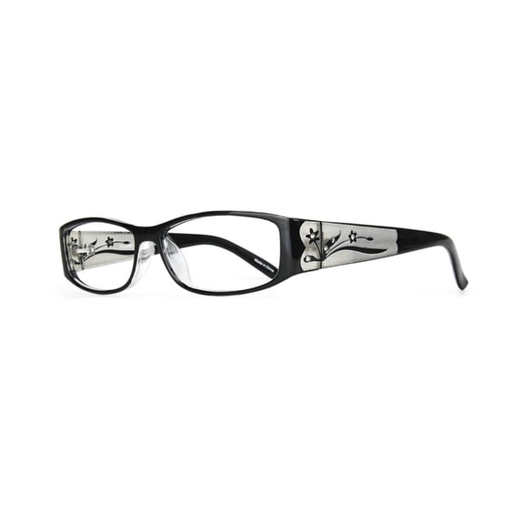 Eyebogo Kaylee Women Rectangular Reading Glasses, Black, +3.00