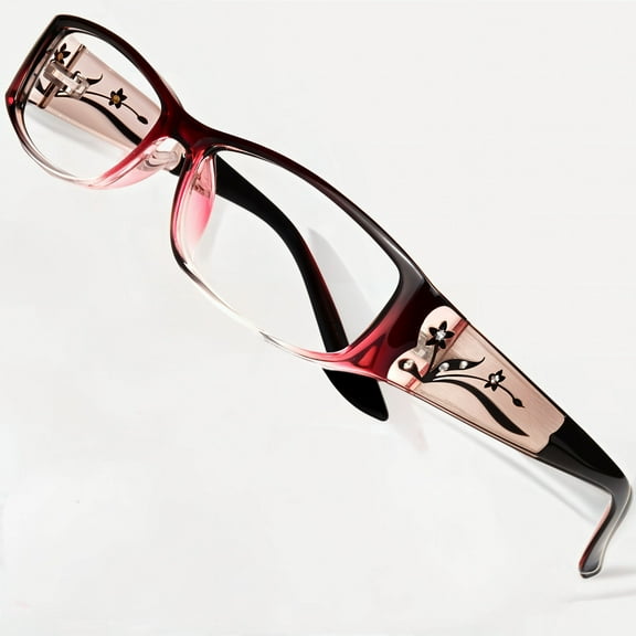 Eyebogo Kaylee Women Rectangular Reading Glasses, Burgundy, +1.00