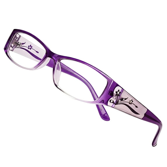 Eyebogo Kaylee Women Rectangular Reading Glasses, Purple, +2.00