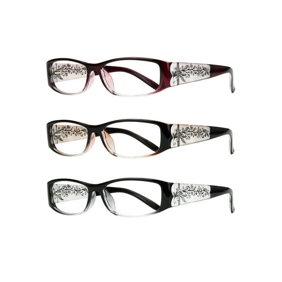 Eyebogo Olivia Stylish Reading Glasses for Women (3-pack, +2.50)