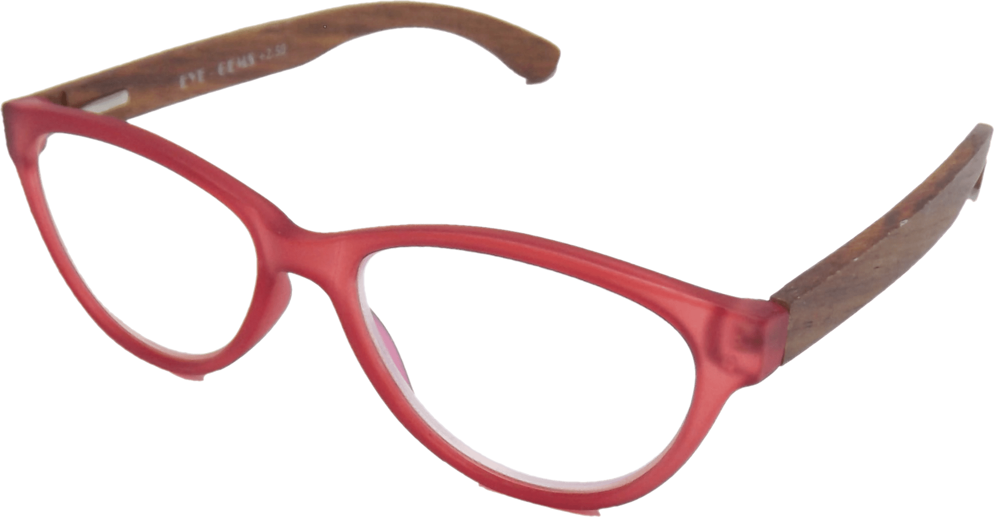 EYEGEMS  Blue Light Blocking Computer Reading Glasses Eco Friendly Sustainable +2.50 Walnut Wood Red 3461