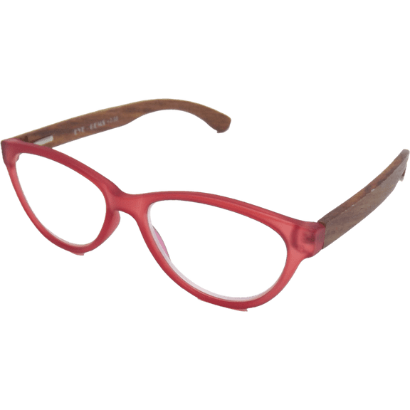 EYEGEMS Blue Light Blocking Computer Reading Glasses Eco Friendly Sustainable +2.50 Walnut Wood Red 3461