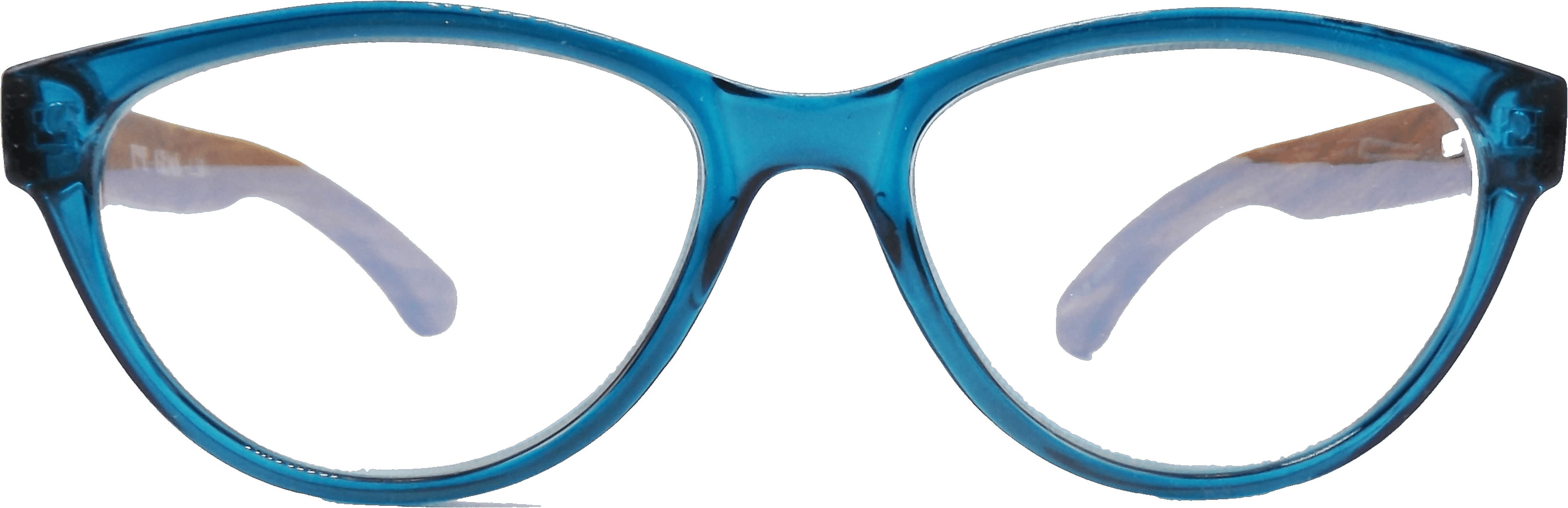 EYEGEMS Brand Blue Light Blocking Computer Reading Women Glasses +3.00 Eco Friendly Sustainable  Ladies Walnut Wood  Teal 3461