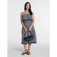 thumbnail image 1 of Time and Tru Women's and Women's Plus Sleeveless Cotton Midi Dress with Eyelet Trim, Sizes XS-4X, 1 of 6