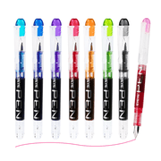 EYEYE Disposable Fountain Pens, 8 Pack Multicolor Fine Point Fountain Pens for Writing, Stainless Steel Nib, Smooth Writing for Calligraphy, Journaling, Draftin