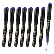 EYEYE Fountain Pens for Writing, 8 Pack Blue Fine Point Pens Disposable Fountain Pens Stainless Steel Nib, Smooth Writing for Calligraphy, Journaling, Drafting, Sketching, Doodling & Office Supplies