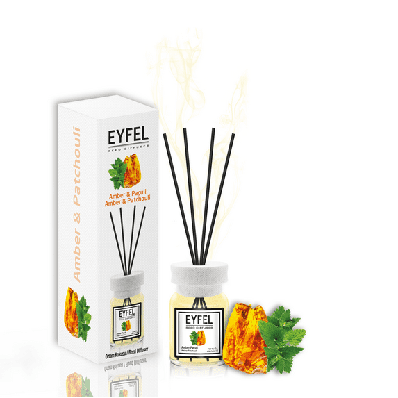 EYFEL Reed Diffusers for Home – Amber & Paculi Reed Diffuser Set 4.05 fl oz Oil Diffuser Sticks, Bathroom Diffuser, Home Fragrances, Scented Sticks, Home Décor