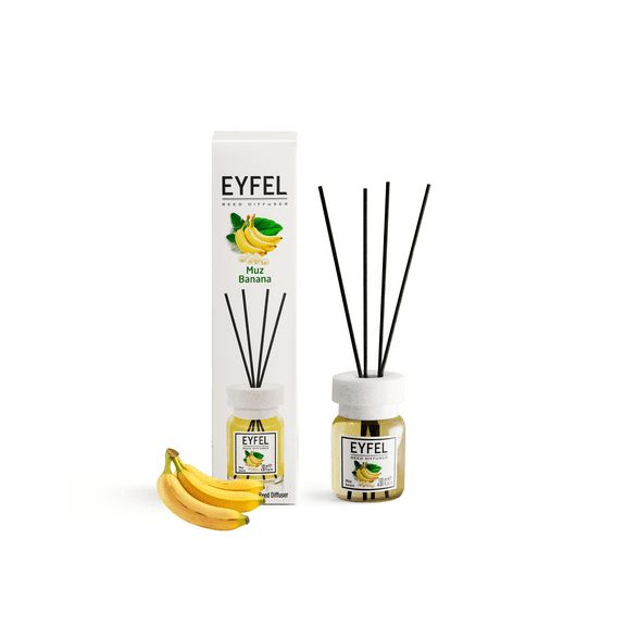 EYFEL Reed Diffusers for Home – Banana Reed Diffuser Set 4.05 fl oz Oil Diffuser Sticks, Bathroom Diffuser, Home Fragrances, Scented Sticks, Home Decor