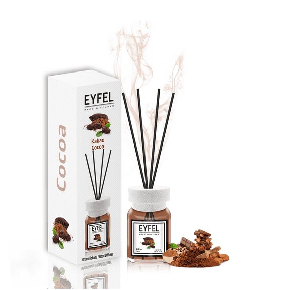 EYFEL Reed Diffusers for Home – Cocoa Reed Diffuser Set 4.05 fl oz Oil Diffuser Sticks, Bathroom Diffuser, Home Fragrances, Scented Sticks, Home Décor