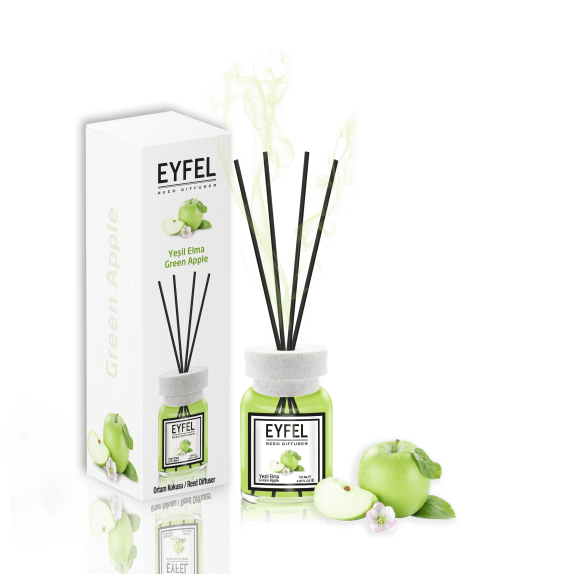 EYFEL Reed Diffusers for Home – Green Apple Reed Diffuser Set 4.05 fl oz Oil Diffuser Sticks, Bathroom Diffuser, Home Fragrances, Scented Sticks, Home Décor