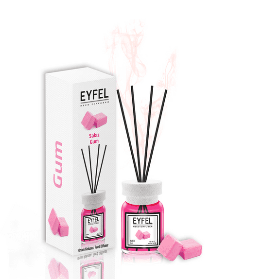 EYFEL Reed Diffusers for Home – Gum Reed Diffuser Set 4.05 fl oz Oil Diffuser Sticks, Bathroom Diffuser, Oil Reed Diffuser, Scented Sticks, Oil Diffuser Sticks, Reed Diffuser for Bathroom