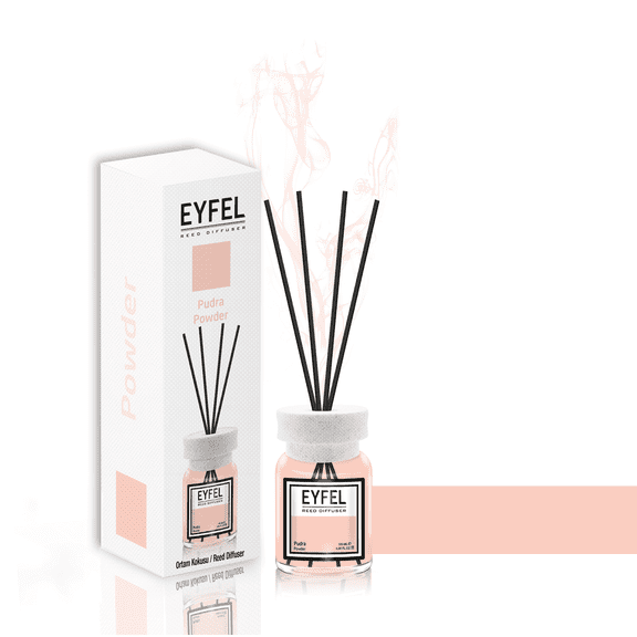 EYFEL Reed Diffusers for Home – Powder Reed Diffuser Set 4.05 fl oz Oil Diffuser Sticks, Bathroom Diffuser, Home Fragrances, Scented Sticks, Home Décor