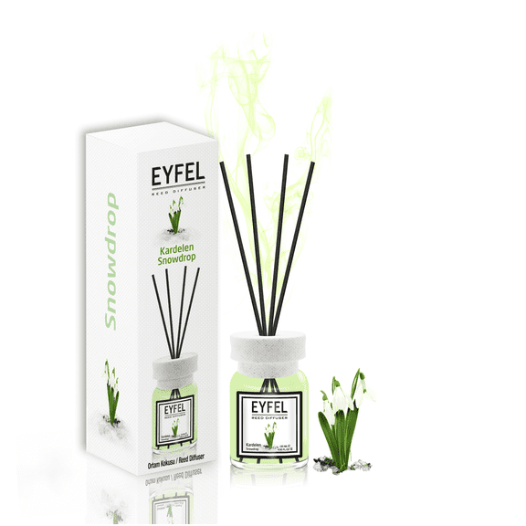 EYFEL Reed Diffusers for Home – Snowdrop Reed Diffuser Set 4.05 fl oz Oil Diffuser Sticks, Bathroom Diffuser, Oil Reed Diffuser, Scented Sticks, Oil Diffuser Sticks, Reed Diffuser for Bathroom