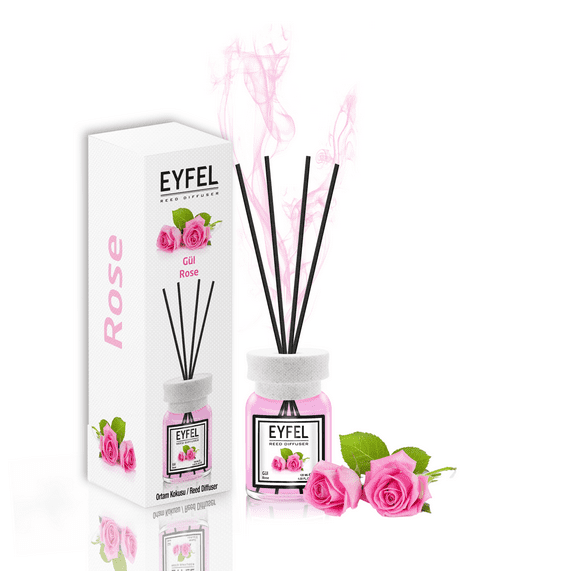 EYFEL Reed Diffusers for Home – Rose Reed Diffuser Set 4.05 fl oz Oil Diffuser Sticks, Bathroom Diffuser, Home Fragrances, Scented Sticks, Home Décor