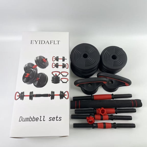 EYIDAFLT Dumbbell sets4-IN-1 Adjustable Dumbbells Set, Work As Dumbbell/Barbell/Kettlebell/Push up Stand, Home Gym Weights Strength Training, 20LB Set, 50 LB Set