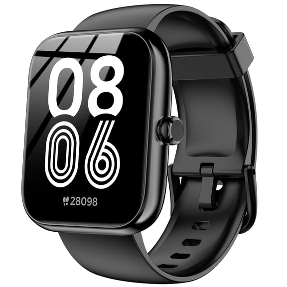 EYIIOSS 1.83" Smart Watch, Alexa Built-in, 100+ Sports Modes and Fitness HD Touchscreen Smartwatch for Women Men, Compatible with Android and iPhone, Black
