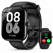 EYIIOSS 1.83" Smart Watch, Alexa Built-in, 100+ Sports Modes and Fitness HD Touchscreen Smartwatch for Women Men, Compatible with Android and iPhone, Black