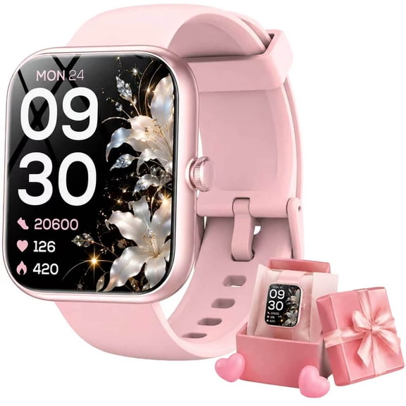 Smart Watch for Women with Alexa Built-in, Bluetooth Calling, 1.83" HD Touch Screen Fitness Tracker, 120+ Sports Modes, Compatible with Android IPhone, Pink
