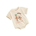 EYIIYE Baby Easter Romper, Short Sleeve Letters Carrot Egg Print