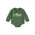 EYIIYE Baby Romper, Long Sleeve Letters Cheese Print Fall Casual