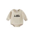 EYIIYE Baby Romper Long Sleeve O Neck Letter Embroidery Loose Romper