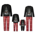 thumbnail image 1 of EYIIYE Family Christmas Pajamas Matching Sets, Long Sleeve Tree Print T-shirt with Plaid Pants Sleepwear Loungewear, 1 of 8