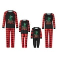 thumbnail image 1 of EYIIYE Family Matching Christmas Pajamas, Baby Romper/Letter Christmas Tree Print Long Sleeve Tops Plaid Pants Sleepwear Set, 1 of 7